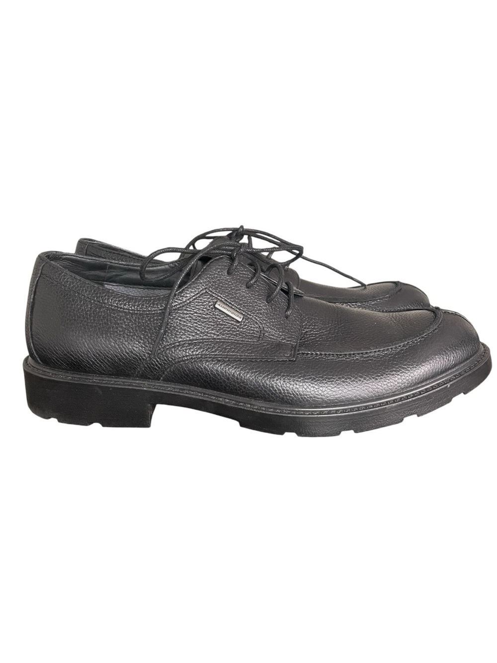 New Geox Respira Black Tumbled Leather Lace-Up Lug Sole Derby Shoes (EU42)